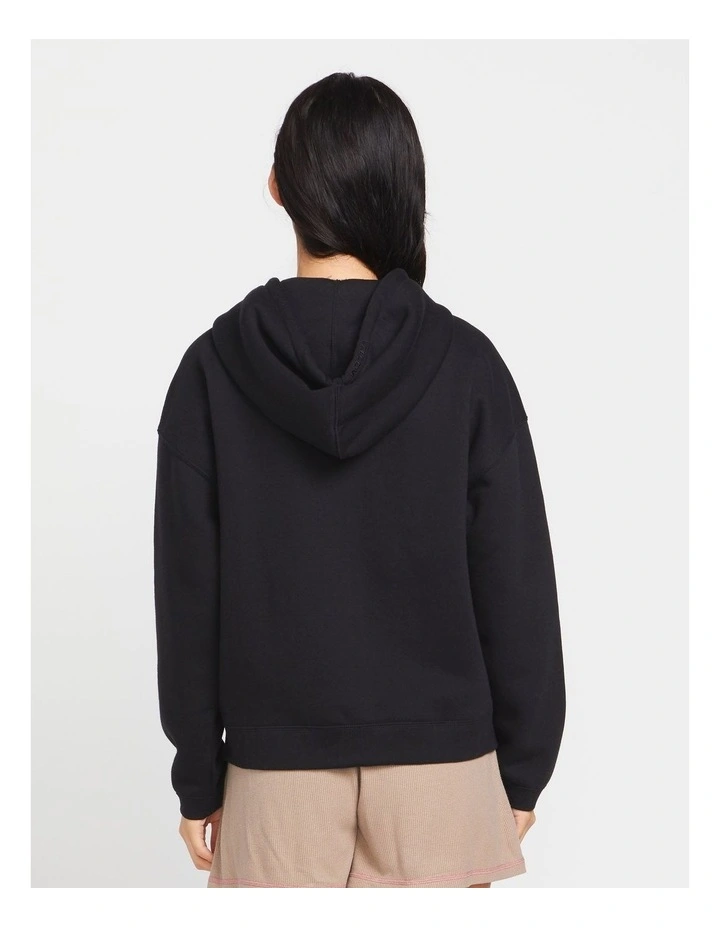 Stone Heart Up Zip Up Hoodie in Black image 2