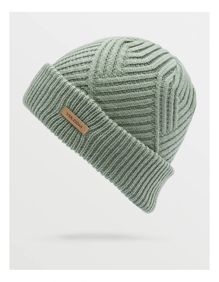 Stone Knit Beanie in Lichen Green image 1