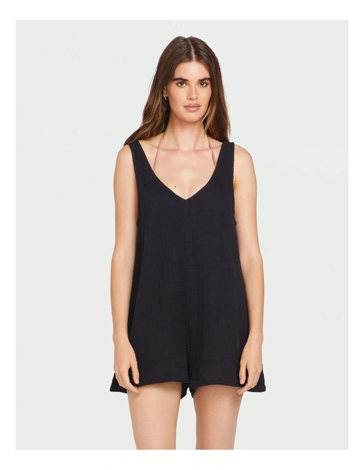 Hang Loose Romper in Black image 1