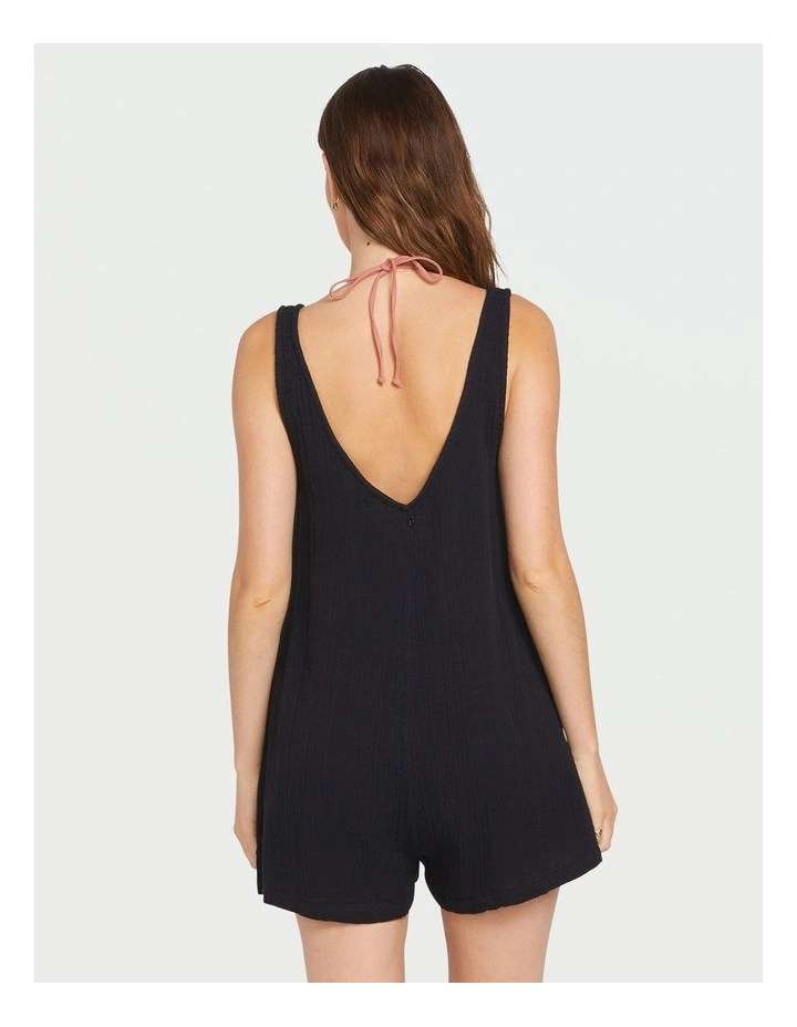 Hang Loose Romper in Black image 2