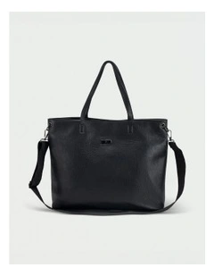 Strapped Laptop Tote in Black