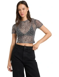 Rawly Knit T-Shirt in Black White