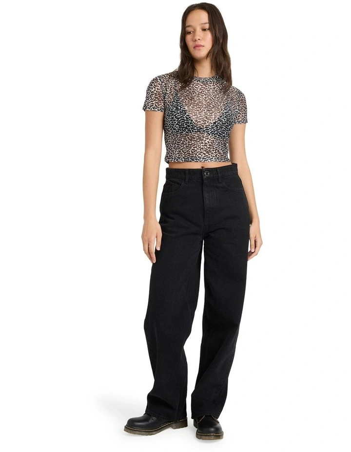 Rawly Knit T-Shirt in Black White image 5