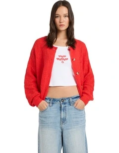 Beach Please Cardigan Fiesta Red