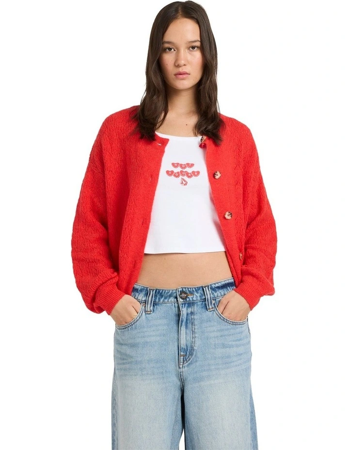 Beach Please Cardigan Fiesta Red image 1