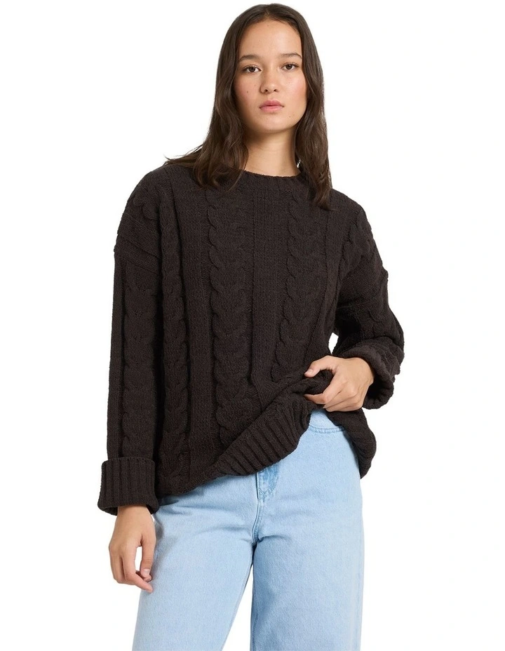 Cable Cover Crew Neck Vintage Black image 1