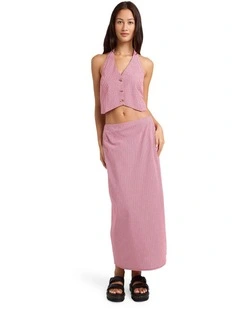 Psychonic Maxi Skirt in Red