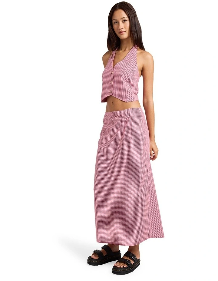 Psychonic Maxi Skirt in Red image 3