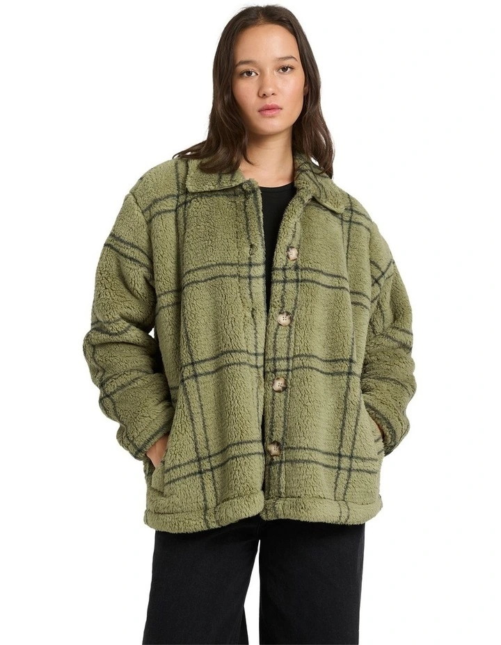 Supa Sonical Shacket in Moss Stone image 1