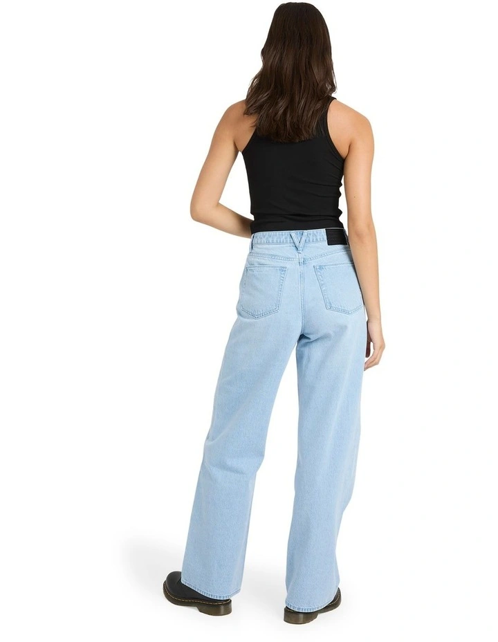 Stoned BF High Rise Denim Jeans Blue Bird image 2
