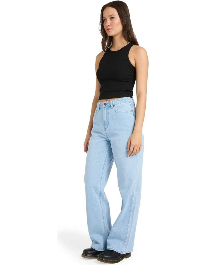 Stoned BF High Rise Denim Jeans Blue Bird image 3