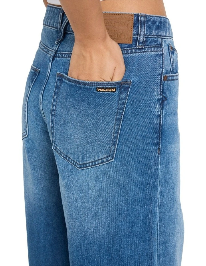 Stoned BF Low Rise Denim Jeans Worn Light Blue image 4