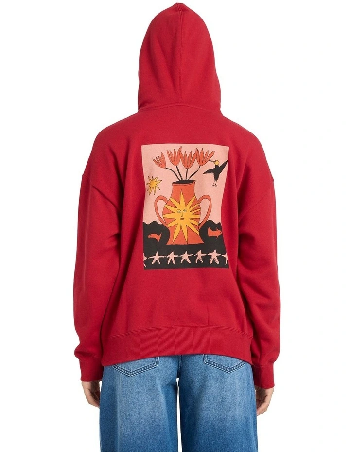 Moove On Pullover Hoodie in Red image 2