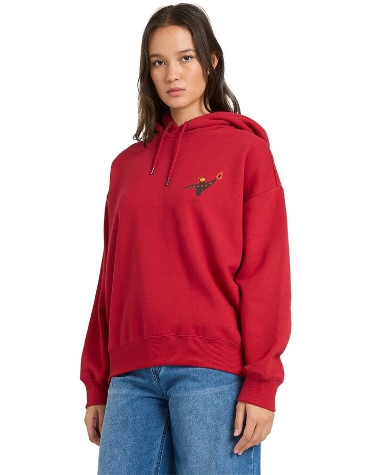 Moove On Pullover Hoodie in Red image 3