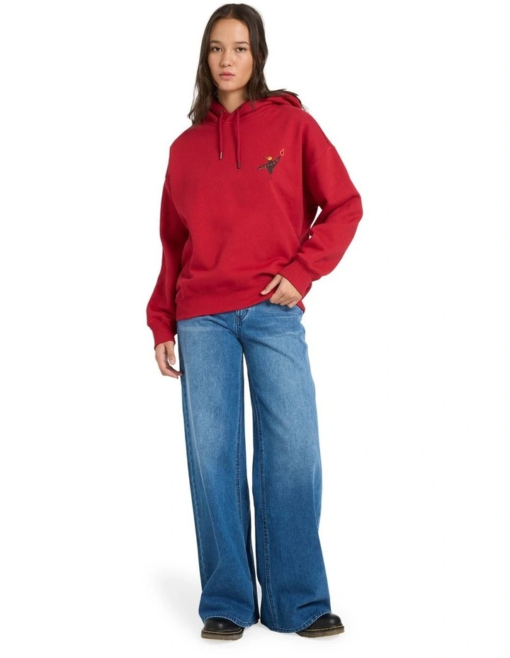 Moove On Pullover Hoodie in Red image 5