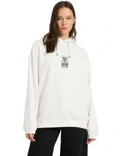 Radical Daze Up Pullover Hoodie in Off White