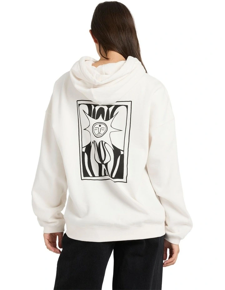 Radical Daze Up Pullover Hoodie in Off White image 2