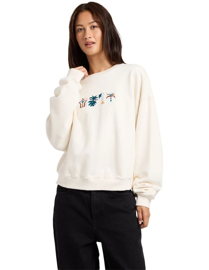 FA Bruno Lucas Crew Neck Hoodie in Off White image 1