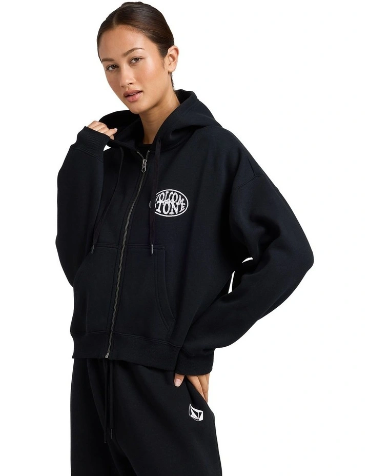 Get Up Zip Up Hoodie in Black image 3