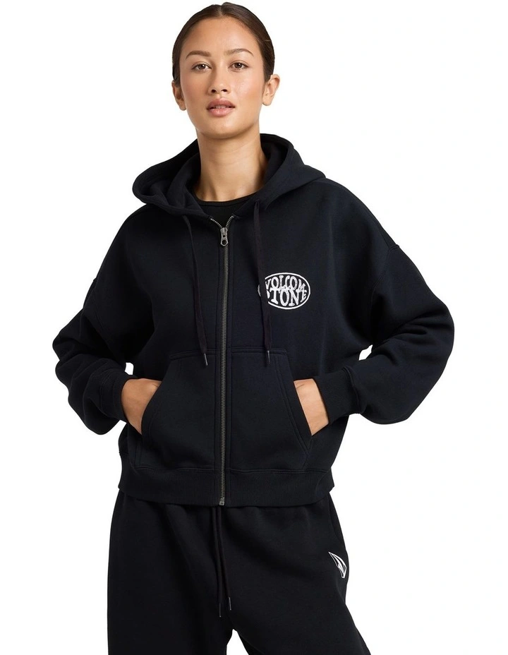 Get Up Zip Up Hoodie in Black image 1