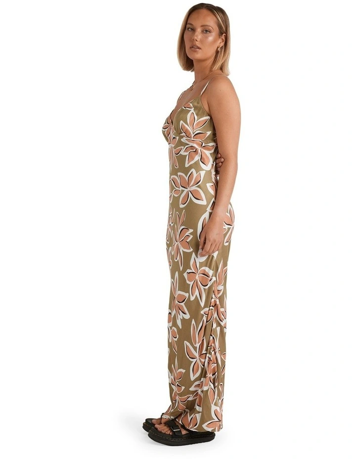 Psychonic Slippy Maxi Dress in Light Army image 3