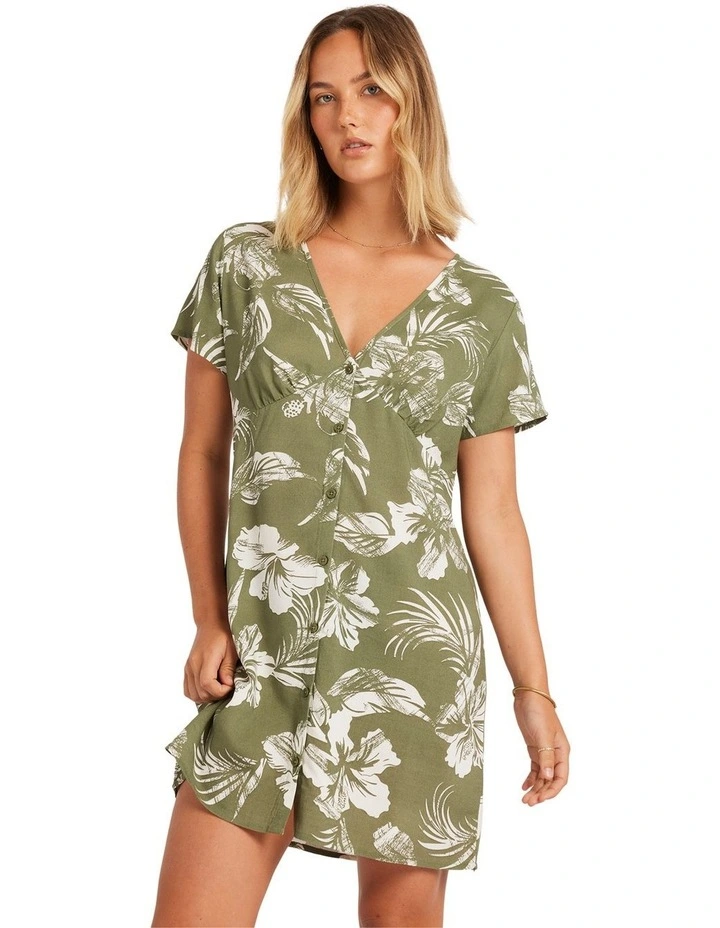 Vroom Service Mini Dress in Moss Stone image 1
