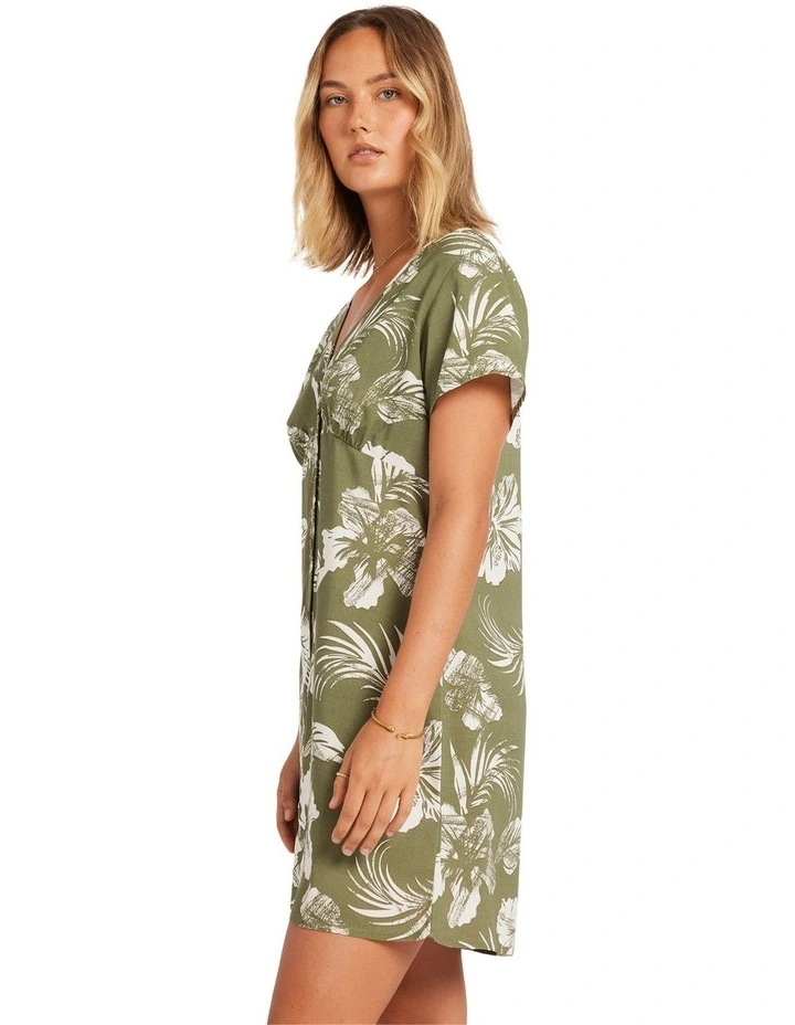 Vroom Service Mini Dress in Moss Stone image 3