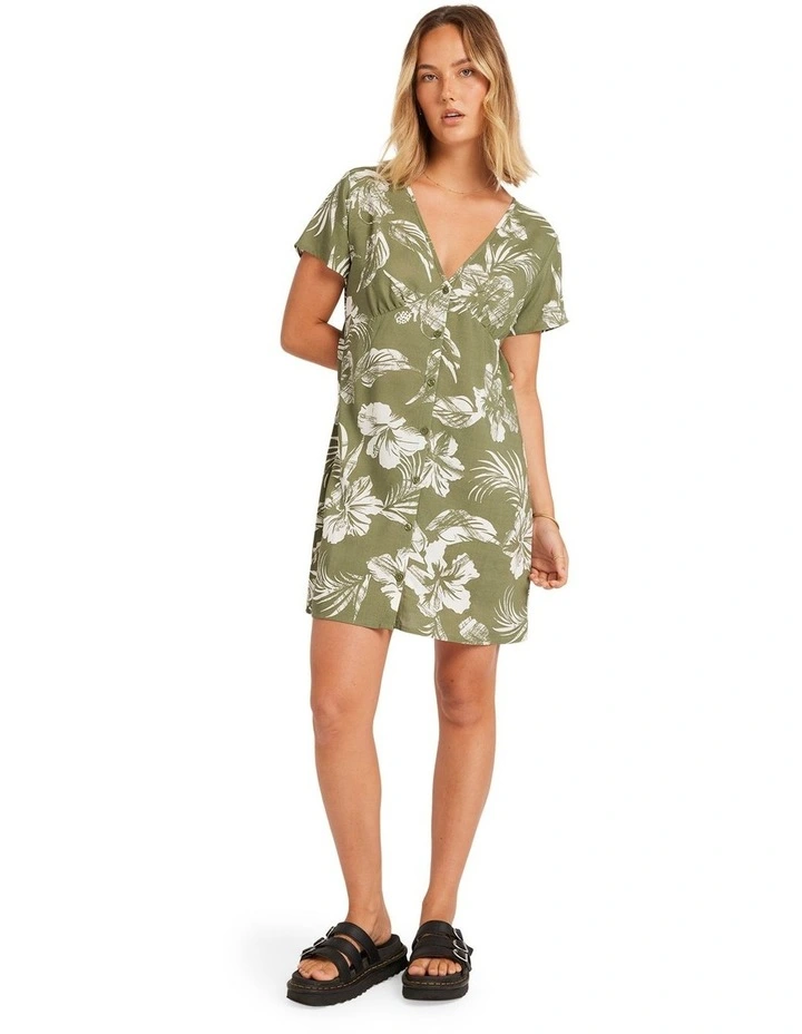 Vroom Service Mini Dress in Moss Stone image 5