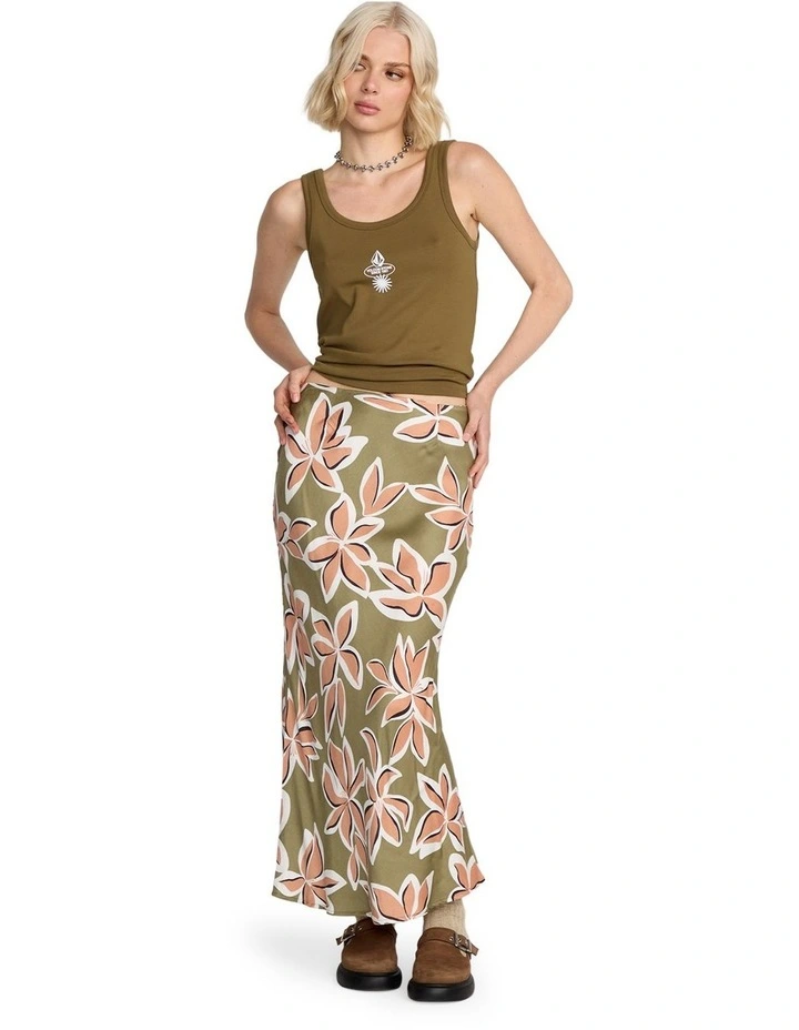 Psychonic Midi Skirt in Light Army image 1