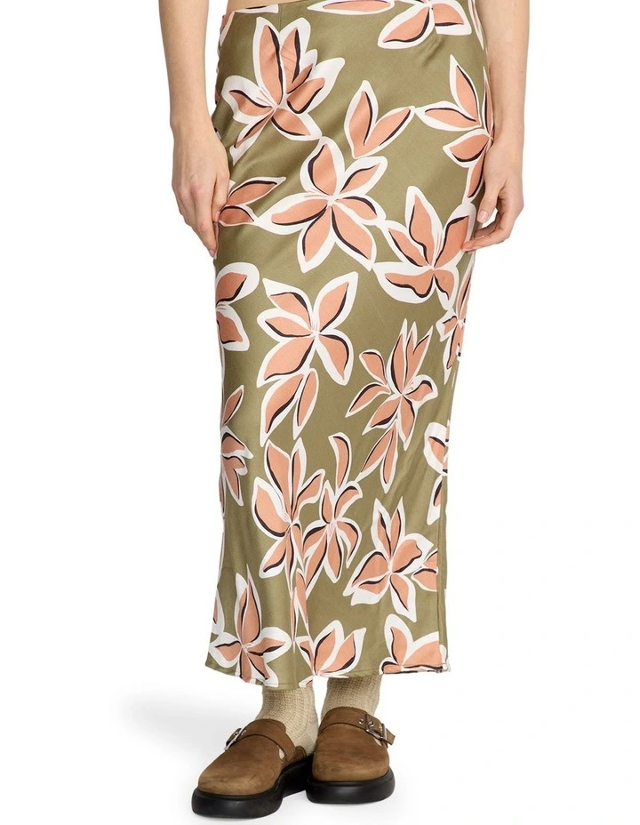 Psychonic Midi Skirt in Light Army image 4