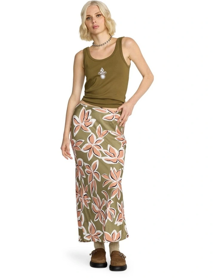Psychonic Midi Skirt in Light Army image 5