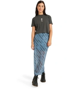 Wicked Lightning Maxi Skirt in Blue Sapphire