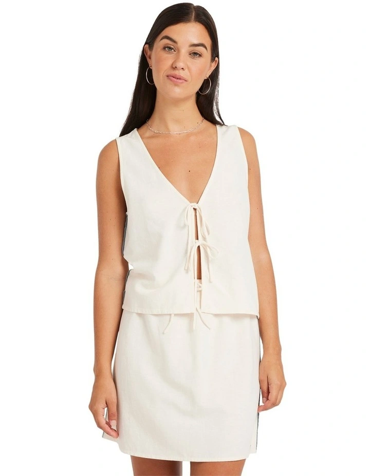 Small Talk Mini Skirt in Vintage White image 1