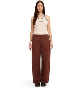 Beeggy Denim Jeans in Tobacco Brown