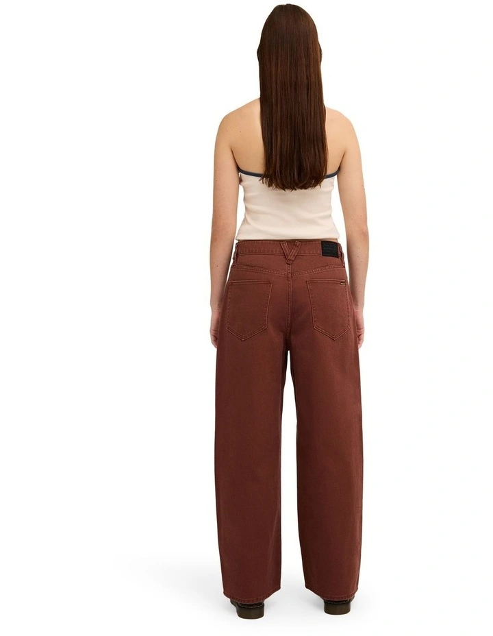 Beeggy Denim Jeans in Tobacco Brown image 2