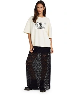 Sheer Joy Maxi Skirt in Black