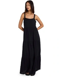 Boa Maxi Dress in Black