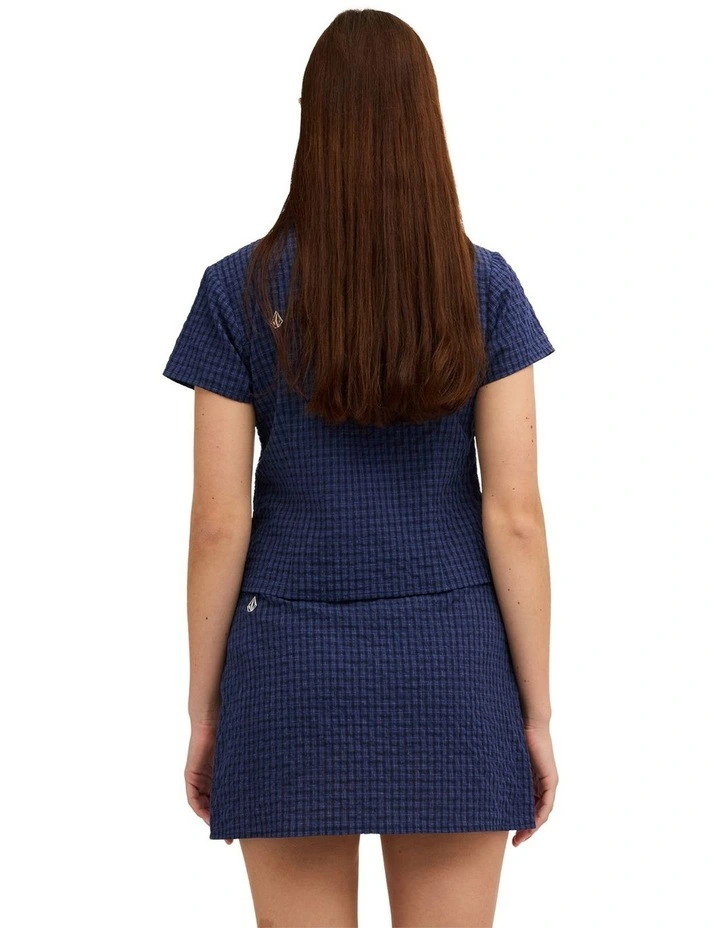 Macey Mini Skirt in Blue image 2