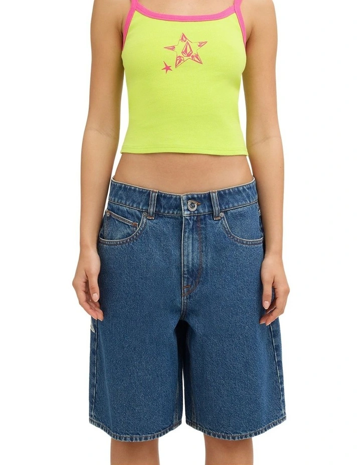 Jaleesa Vincent Denim Shorts in Indigo Ridge Wash image 1
