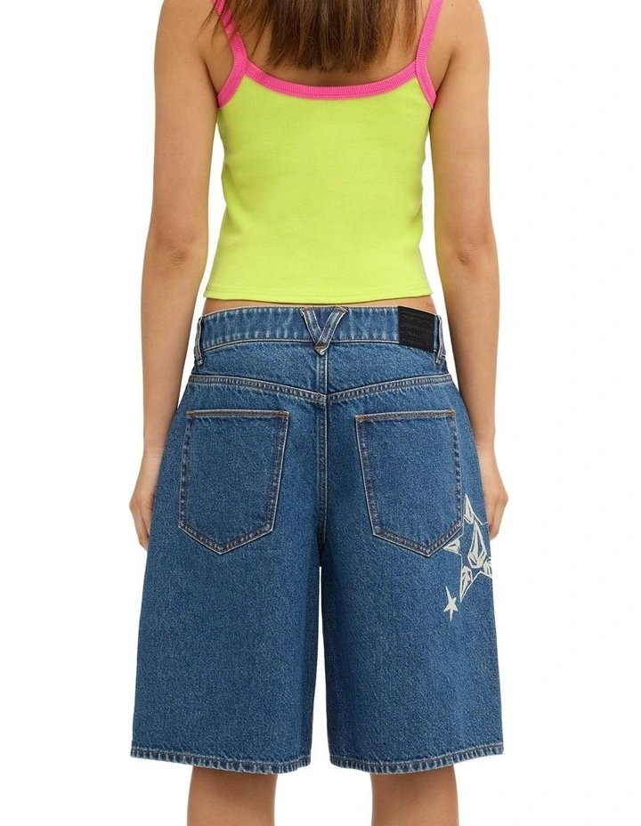 Jaleesa Vincent Denim Shorts in Indigo Ridge Wash image 2