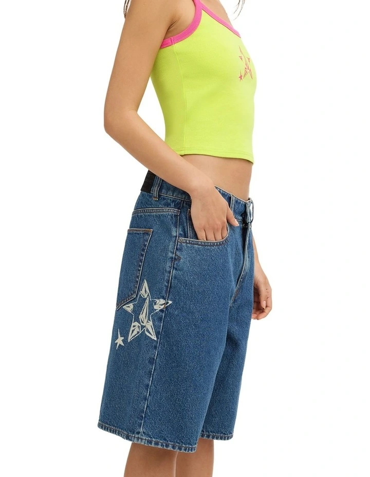 Jaleesa Vincent Denim Shorts in Indigo Ridge Wash image 3