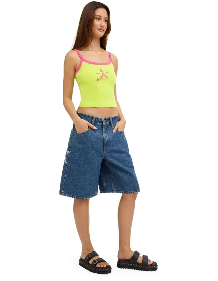 Jaleesa Vincent Denim Shorts in Indigo Ridge Wash image 5