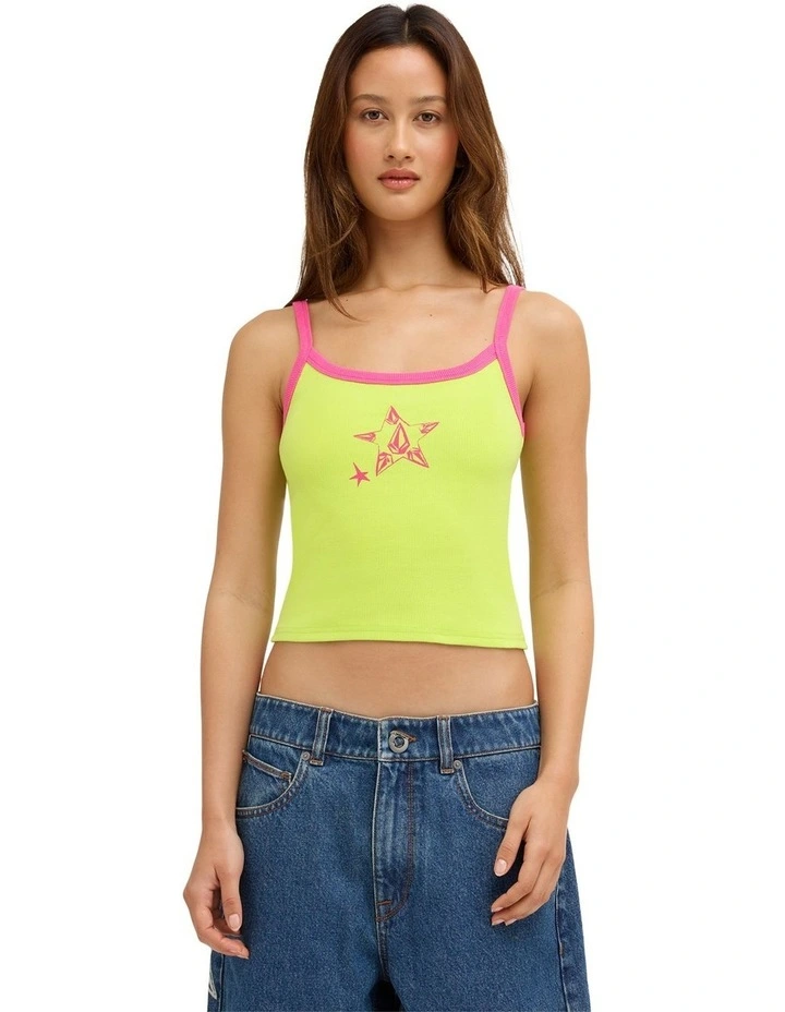 Jaleesa Vincent Tank Top in Lime Paint image 1