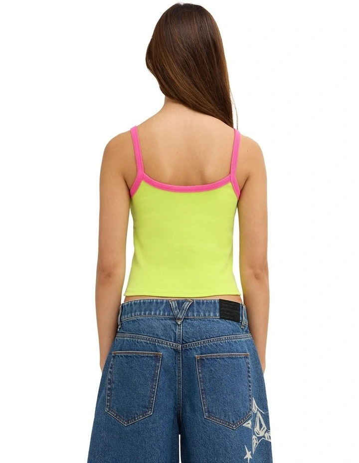 Jaleesa Vincent Tank Top in Lime Paint image 2