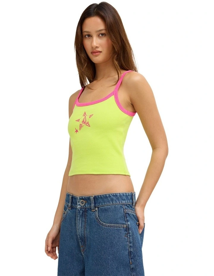 Jaleesa Vincent Tank Top in Lime Paint image 3