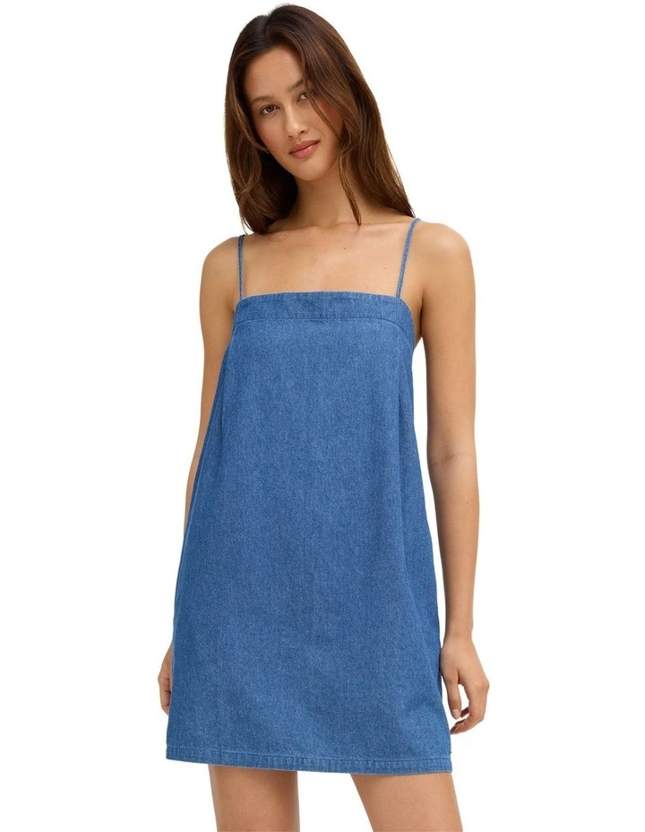 Backbeatz Mini Dress In Denim image 1