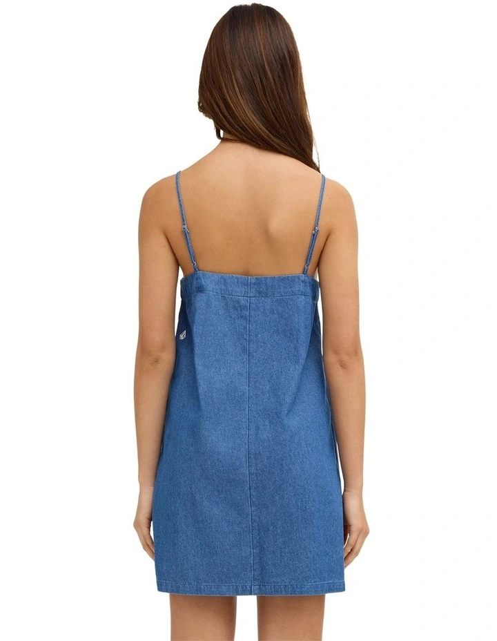 Backbeatz Mini Dress In Denim image 2