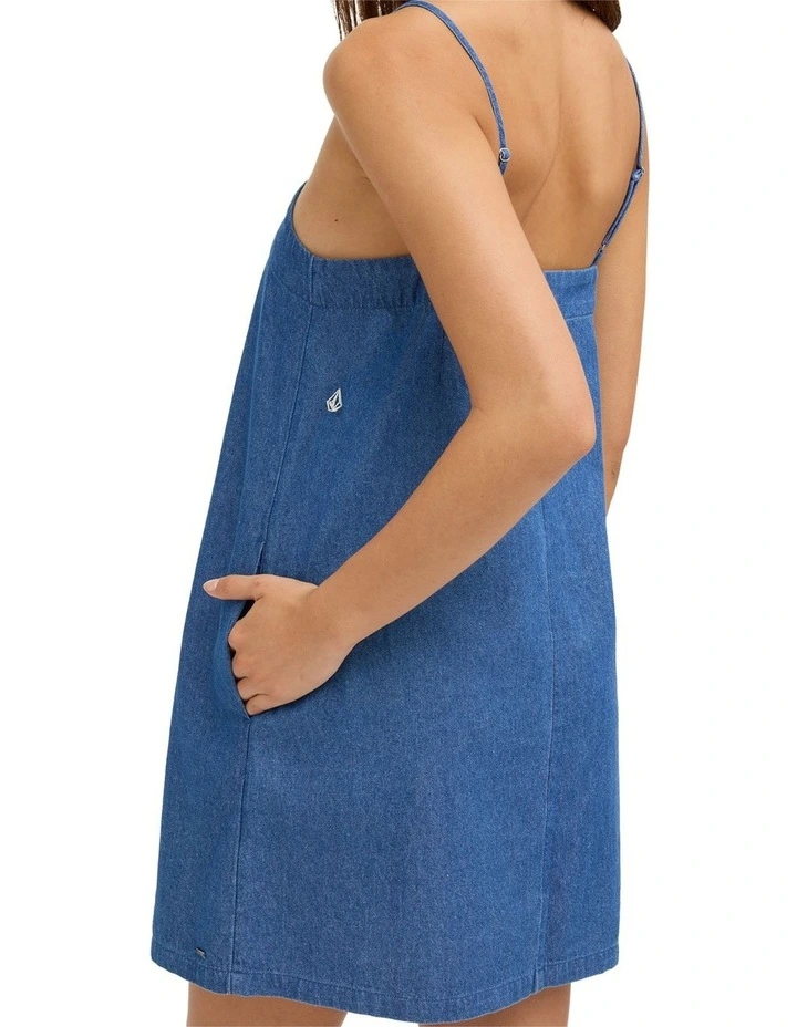 Backbeatz Mini Dress In Denim image 4