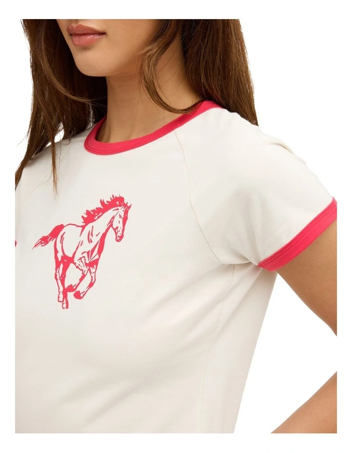 Horsin T-Shirt in Off White image 4