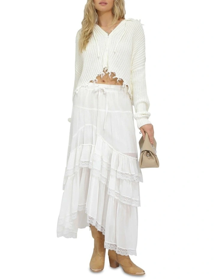 Another Love Fringe Cardigan in Cream image 5